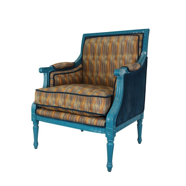 Vintage Louis XVI Carved Wooden Armchair For Sale - Image 9 of 11
