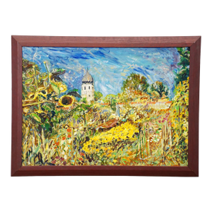 Fraueninsel / Chiemsee With Monastery and Garden, 1994 – Oil Painting by Alexander Michael