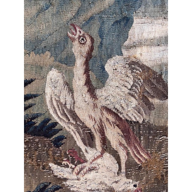 18th Century Antique Verdure Tapestry – Large Bird & Prey Scene For Sale - Image 5 of 10