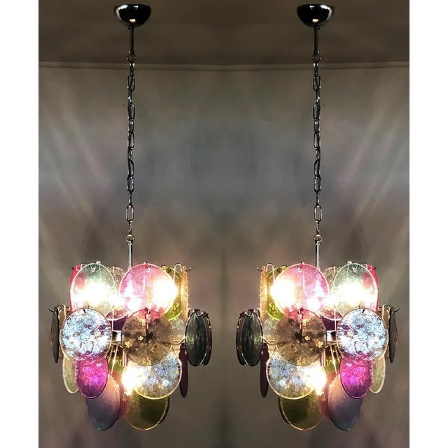 Italian Chandeliers in the style of Vistosi, 1980, Set of 2 For Sale - Image 18 of 18
