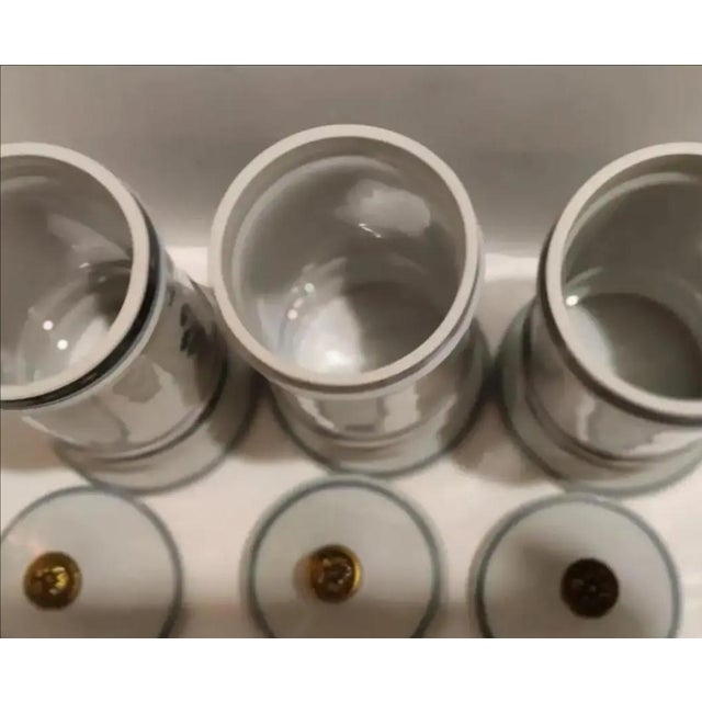 Maitland-Smith Porcelain Apothecary Jars ~ Set of 3 ~ Circa 1980 For Sale - Image 10 of 13
