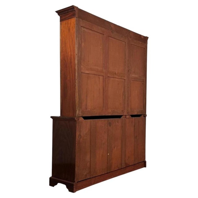 Large Antique 18th Century English Georgian Mahogany Bookcase For Sale - Image 10 of 13