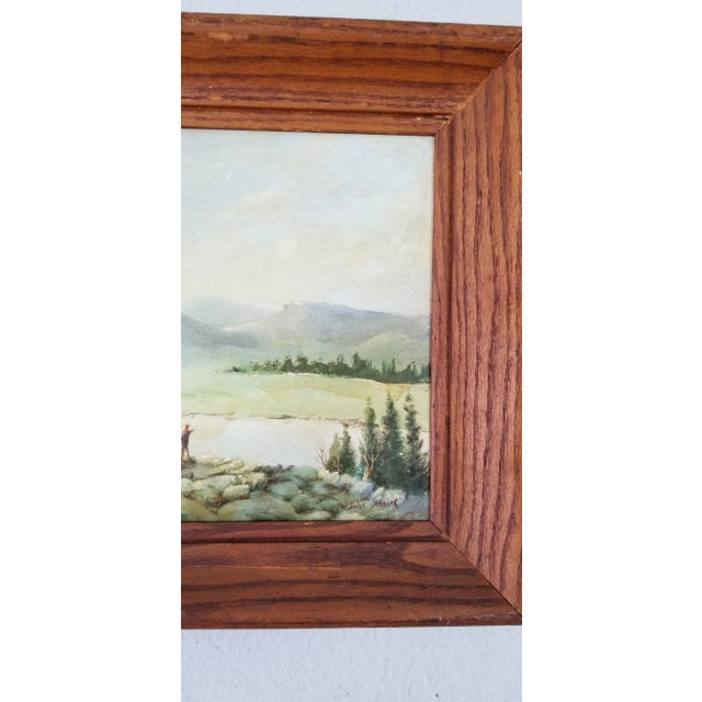 1950s Abstract Stream Landscape Oil Painting by John Janning, Framed For Sale - Image 9 of 11