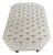 Custom Tufted Coffee Table With a Shelf Underneath and Fluted Wood Legs For Sale