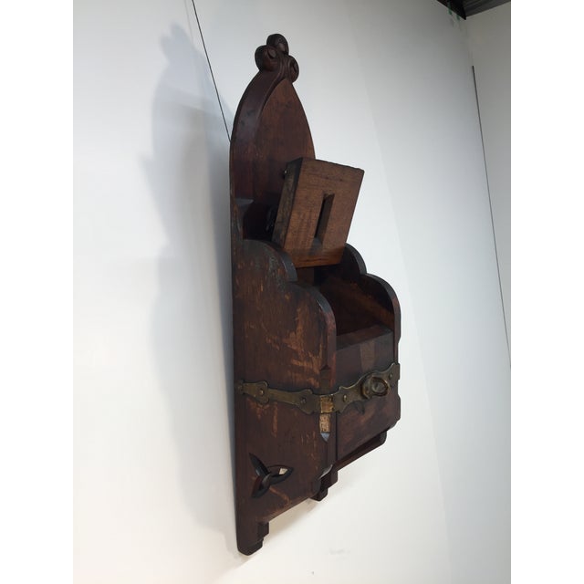 Late 19th Century Antique Gothic Trefoil Walnut Donation Box With Lockable Swing Lid For Sale - Image 5 of 18