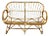 Late 20th Century Vintage Franco Albini Style Bamboo Rattan Scoop Loveseat For Sale