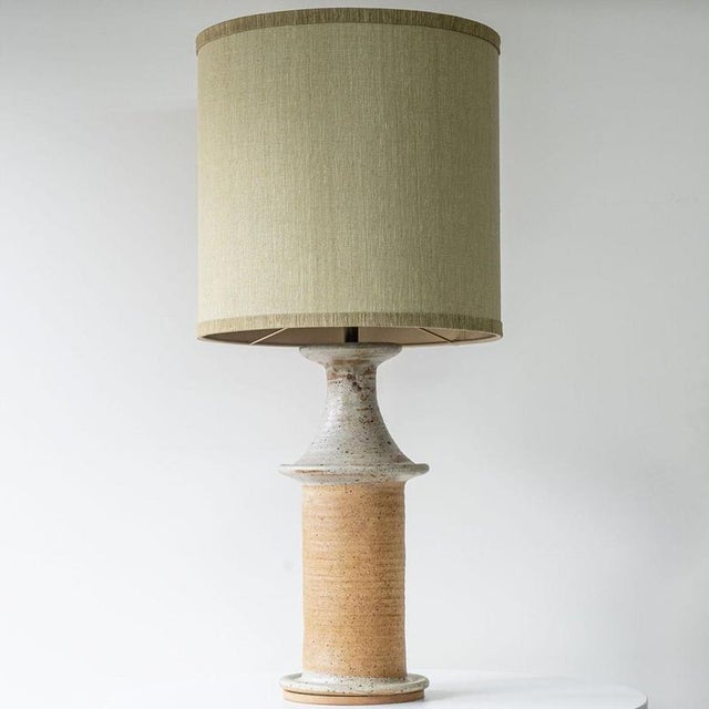 1970s Ceramic Greige Terracotta Table Lamp by R. Houben, 1970 For Sale - Image 5 of 12