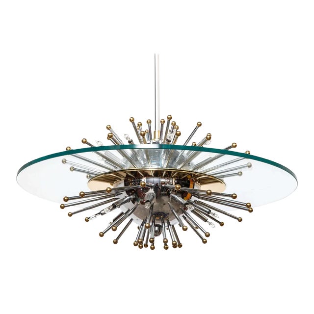 Sputnik Sunburst Chandelier, 1970s For Sale