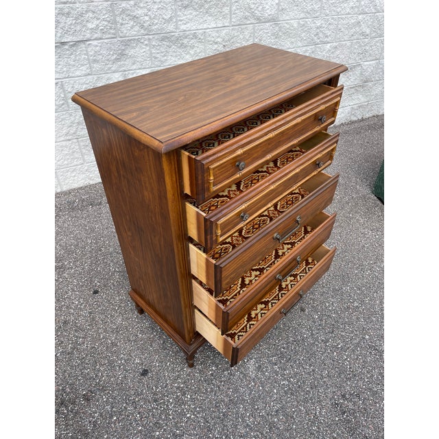 Vintage Florida Furniture Industries Faux Bamboo Tallboy Chairish