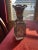 Iridescent Mephistopheles Devil carnival glass vase, made by the Imperial Glass Company. Has a Jester or Demon on two...