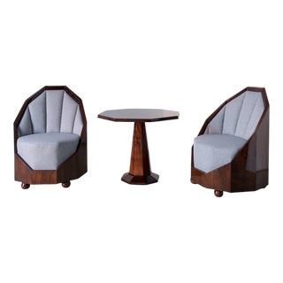 Art Deco Lounge Set attributed to Leon-Emile Bouchet, 1930s For Sale