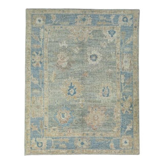 Turkish Oushak Rug 5'4" x 6'9" #17243 For Sale