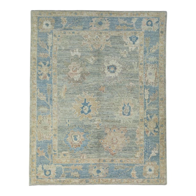 Turkish Oushak Rug 5'4" x 6'9" #17243 For Sale