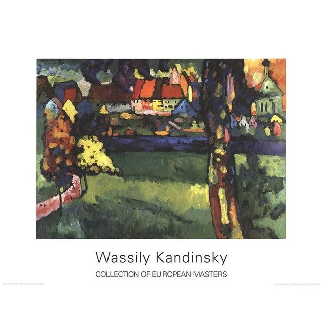 Expressionism 1994 Wassily Kandinsky 'Murnau' Expressionism Green,Multicolor,White,Yellow,Red,Orange,Black Germany Offset Lithograph For Sale - Image 3 of 3