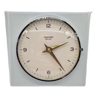 Ceramic Ato-Mat Wall Clock from Junghans, Germany, 1970s For Sale