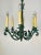 Wrought Iron Industrial Green Painted Chandelier, Circa 1930s For Sale - Image 10 of 11