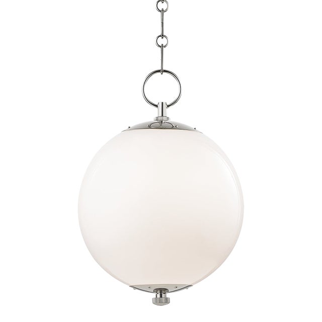 Hudson Valley Lighting Mark D. Sikes Sphere No.1 1-Light Small Pendant, Polished Nickel For Sale
