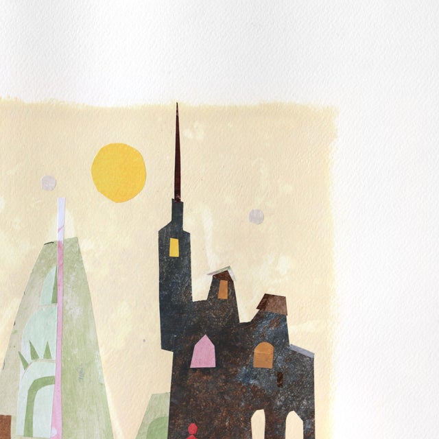 Abstract Springtime - Abstract Urban Color Drenched Collage Mixed Media Art on Paper Original Artwork by Maria C Bernhardsson For Sale - Image 3 of 6