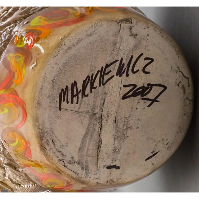 Ceramic Gail Markiewicz 2007 Signed Monumental Sculptural Ceramic Pottery Vessel Vase For Sale - Image 7 of 9
