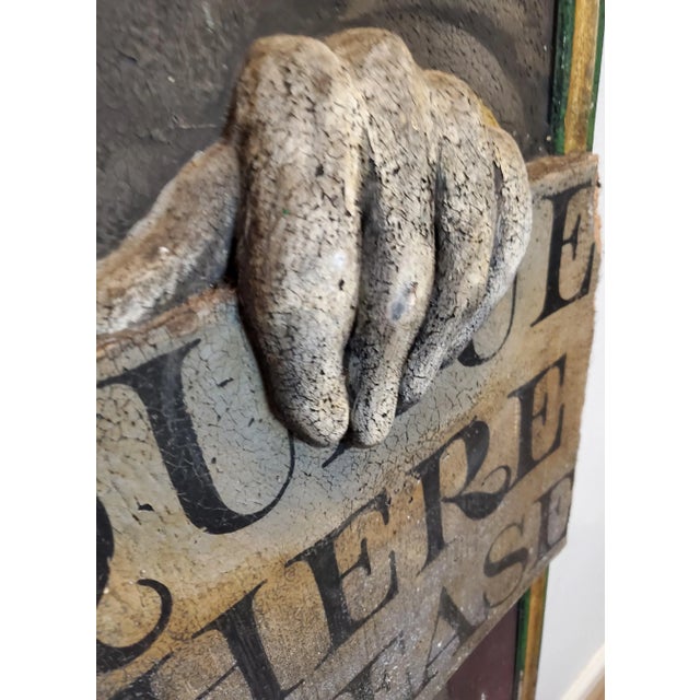 Life-Size Art Deco Movie Theater Relief Carved Polychrome Painted Wooden Usher Fiigure Wall Panel Mural Folk Art For Sale - Image 11 of 12