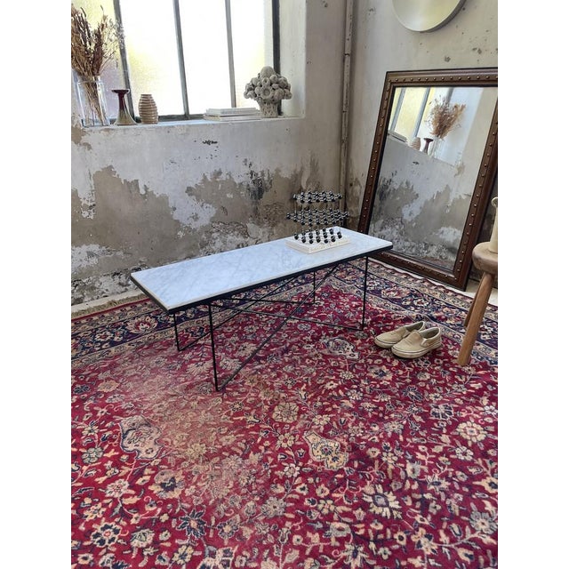 Coffee Table in Metal and Marble, 1950s For Sale - Image 12 of 18