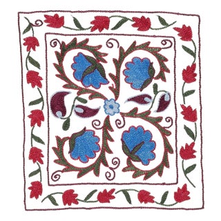 17"x19" Hand Embroidered 100% Cotton Cushion Cover. Contemporary Lace Pillow For Sale