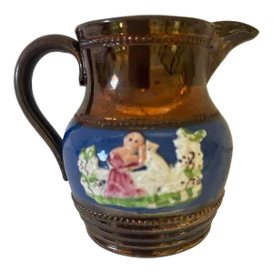 Antique English Lusterware Copper Glaze Small Jug
