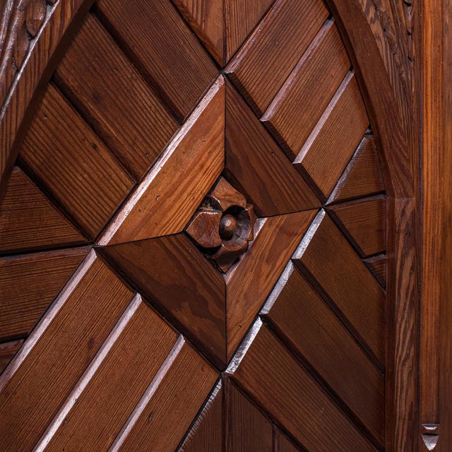 Antique Gothic Revival Cabinet, English, Storage Cupboard, Bookcase, Victorian For Sale - Image 12 of 12