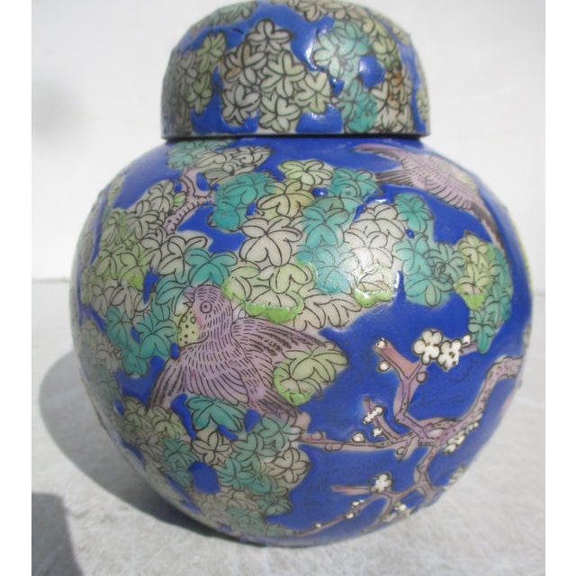 Antique Qing Dynasty Famille Rose Blue Glaze For Sale - Image 9 of 11