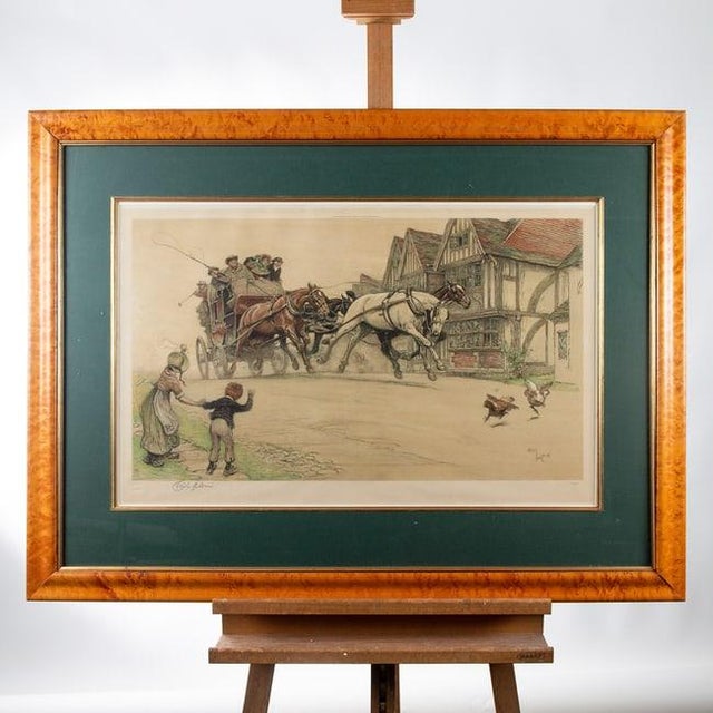Cecil Aldin (1870–1935) Charming hand-colored print by renowned British sporting artist Cecil Aldin depicting a lively...