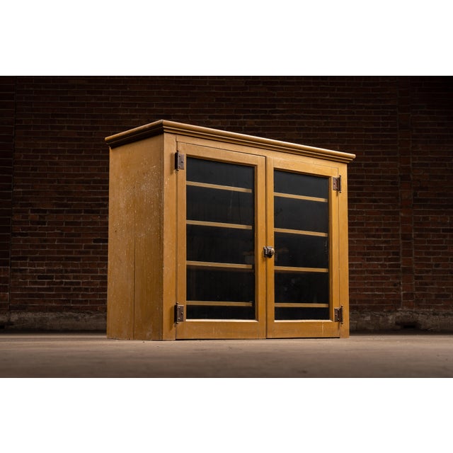 Farmhouse Late 19th Century Early Rustic Painted Farmhouse Cabinet For Sale - Image 3 of 11