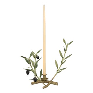 Handmade Olive Branch Candle Holder from Provence For Sale