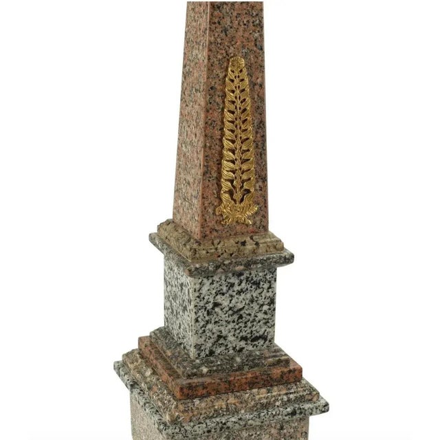 Grand Tour Monumental Neoclassical Grand Tour Ormolu Mounted Marble Obelisks on Pedestals For Sale - Image 3 of 12