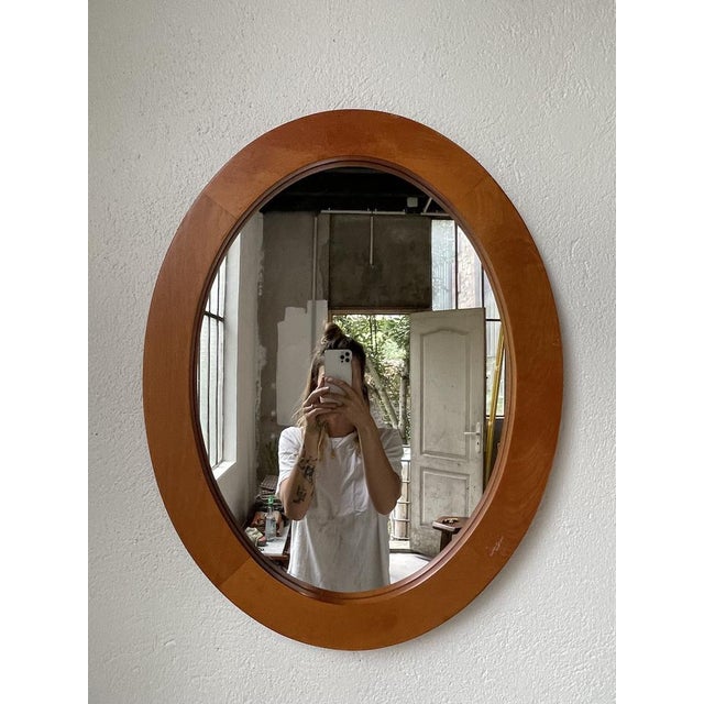 Oval Cherry Mirror, 1970s For Sale - Image 18 of 18