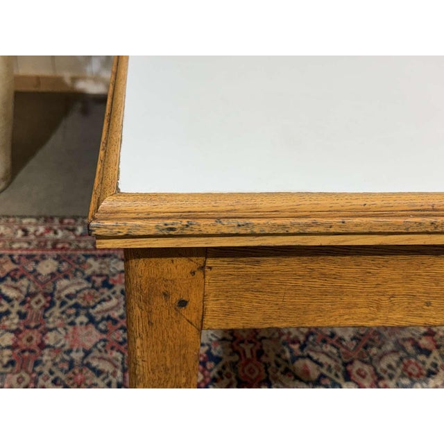 Brown Vintage English Farmhouse Table, 1930s For Sale - Image 8 of 11