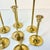 Mid Century Hollywood Regency Gustavian Swedish Graduating Brass Candle Holders - Set of 7 For Sale - Image 9 of 10