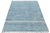 Modern Abstract Moroccan Style Wool Rug in Azure Blue and White, Hand-Knotted For Sale - Image 9 of 11