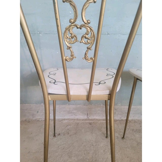 Chiavari Chairs in Gold-Plated Brass, 1960s, Set of 2 For Sale - Image 3 of 13