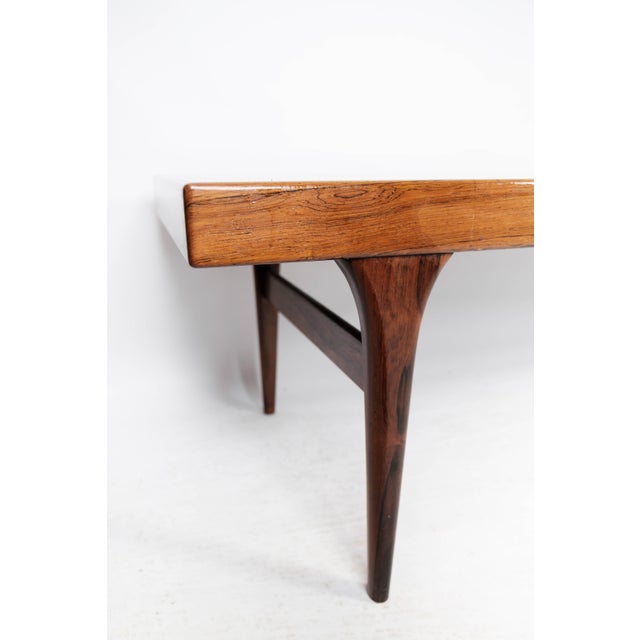 1960s Rosewood Coffee Table with Blue Tiles by Johannes Andersen for CFC Silkeborg, 1960s For Sale - Image 5 of 17