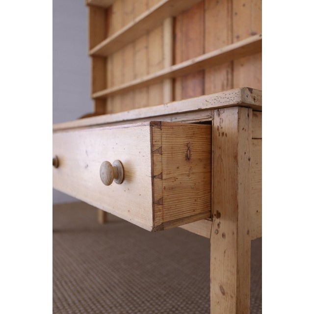 Wood 19th Century Country English Farmhouse Pine Kitchen Dresser For Sale - Image 7 of 9