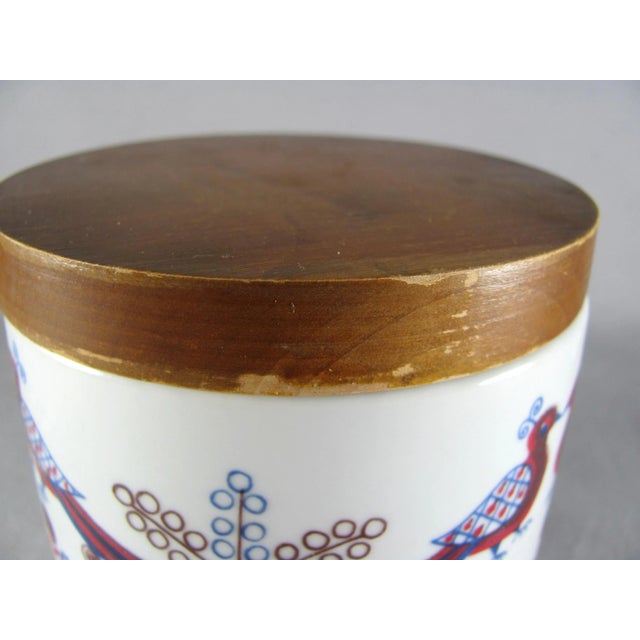 1966 Hand Painted German Folk Art Lidded Vanity Jar For Sale - Image 6 of 11