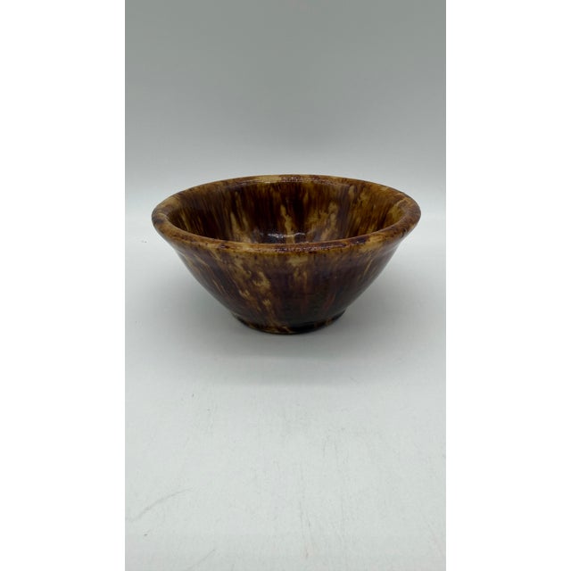 A Very Nice Rockingham Glazed Yellowware Small Sized Mixing Bowl, Circa 1870’s Probably made at one of the pottery...