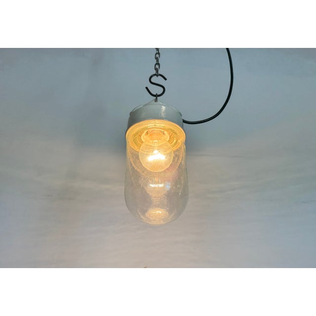 Vintage White Porcelain Pendant Light, 1970s For Sale - Image 12 of 13