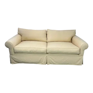 Custom Bespoke Down-Filled Two Seater Linen Sofa