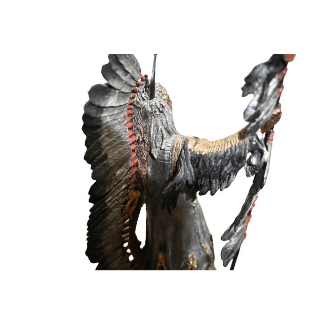 C. A. Pardell "Triumphant" (Chief Four Bears) Mixed Media Bronze Sculpture, Legends Studio For Sale In Denver - Image 6 of 10