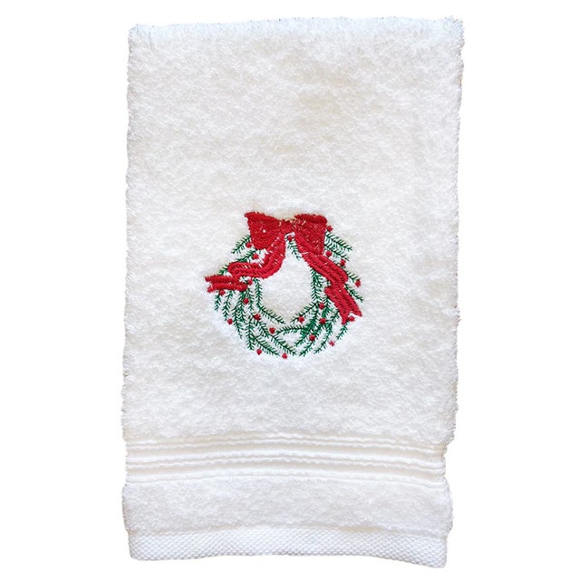 Our festive Christmas Wreath Guest Towel made from 100% cotton terry is a beautiful decorative item to have in your...