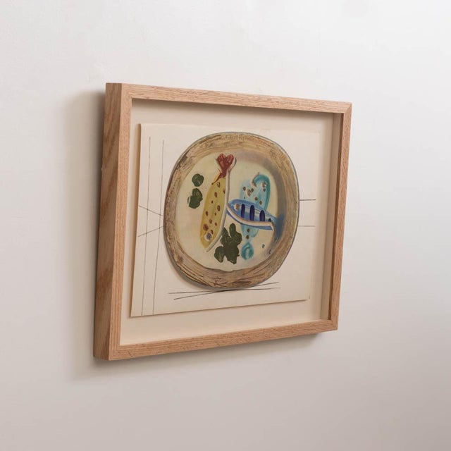 Abstract 1948 Framed Lithographic Plate, Céramiques De Picasso For Sale - Image 3 of 8