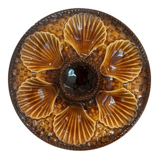 Antique French Longchamp Faïence Oyster Plate For Sale