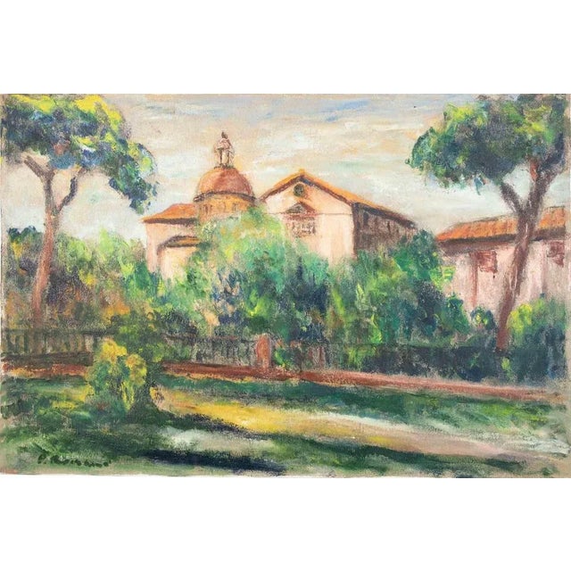 1990s Pino Romanò, View of Celio (Rome), Oil Painting, 1990s For Sale - Image 5 of 5