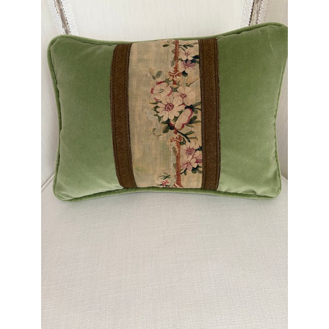 Pillow Made from Vintage Tapestry Fragment For Sale - Image 6 of 8